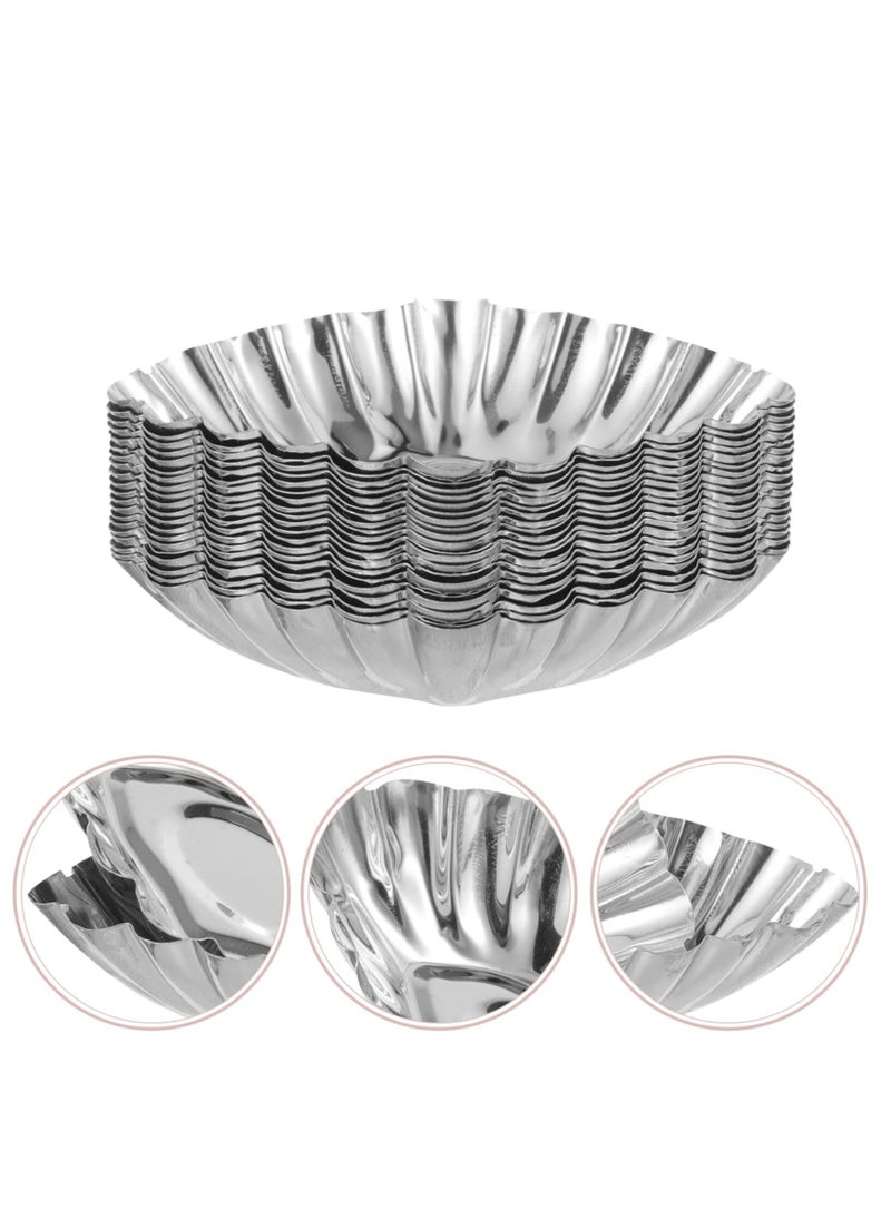 20pcs Cake Cup Kitchen Things, Kitchen Stuff Stainless Steel Molds Egg Tart Making Molds Egg Tart Molds Mold Diy Tart Molds Tart Supply Household Muffin Cup Picnic Supplies