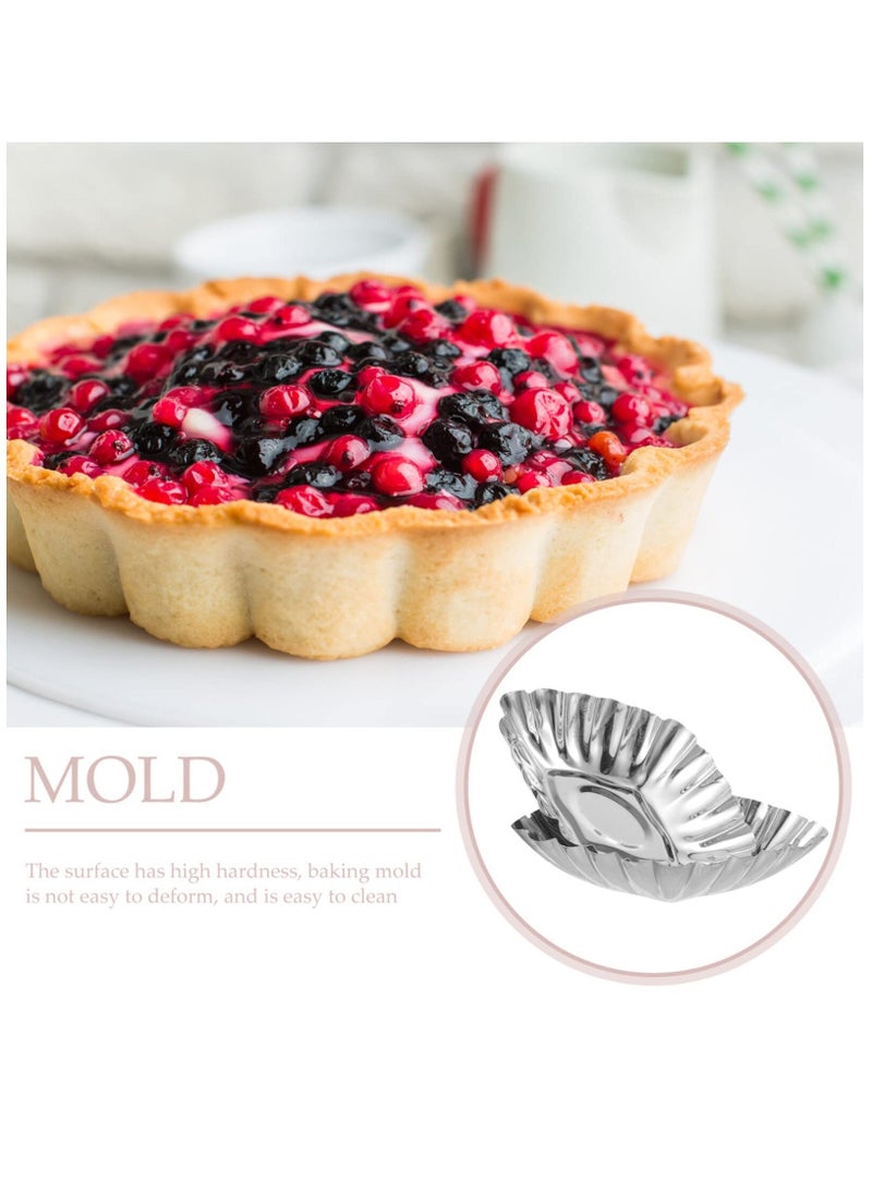 20pcs Cake Cup Kitchen Things, Kitchen Stuff Stainless Steel Molds Egg Tart Making Molds Egg Tart Molds Mold Diy Tart Molds Tart Supply Household Muffin Cup Picnic Supplies