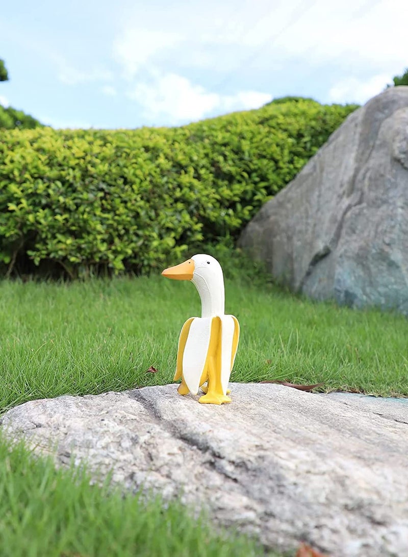 Garden Sculptures, Statues Garden Decor, Creative Banana Duck Garden Art Decorations, Garden Gnome Statues Suitable for Patio Lawn Yard Office Outdoor Decor Housewarming Garden Art Gift