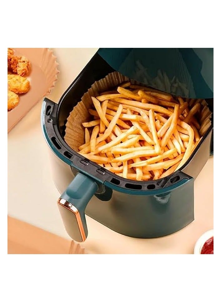 Square Air Fryer Paper Liners - 100 Pcs Air Fryer Paper 20 cm | 7.9 Inch Non Stick Air Fryer Disposable Paper Liner | Air Fryer Liner | Air Fryer Paper Square
