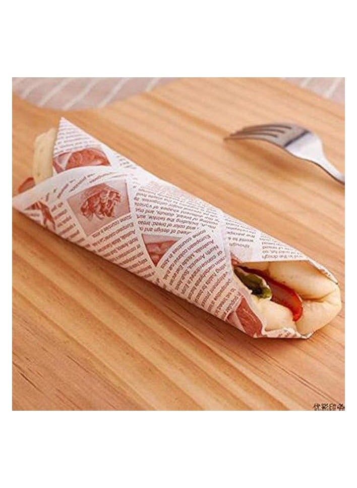 100 Pcs Wax Baking Papers Disposable Oilproof Greaseproof Paper Sheets Square Food Packaging Wax Paper Food Tray