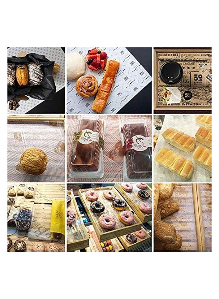 100 Pcs Wax Baking Papers Disposable Oilproof Greaseproof Paper Sheets Square Food Packaging Wax Paper Food Tray