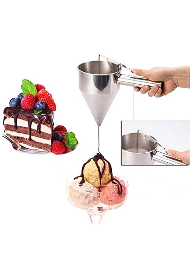 Stainless Steel Pancake Batter Manually Handle  Use Transferring Liquid Tool For Baking