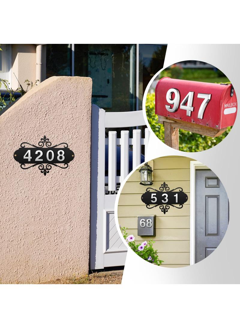 House Numbers For Outside Metal Home Address Number Sign House Address Plaques Metal Address Sign Mailbox Number Personalized Address Signs For House Home Hotel Office Garden Decorative Wall Plaque