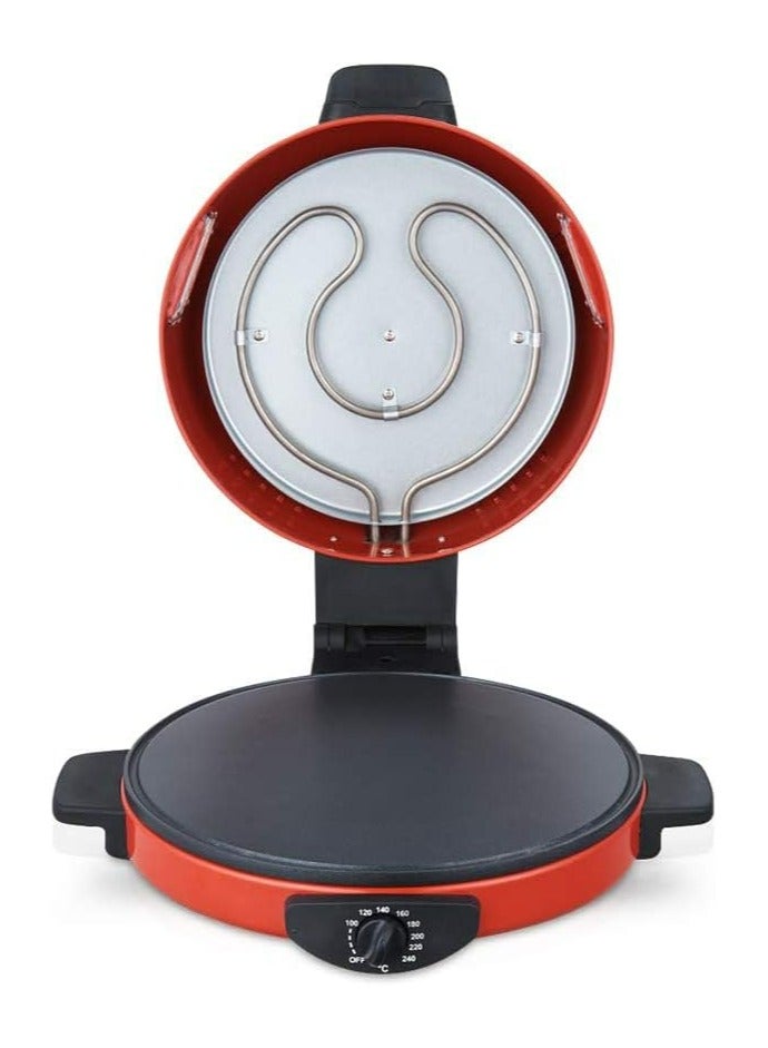 30cm Electric Roti/Tortilla/Pizza Maker NL-RM-4979, Red – Non-Stick, Multi-Functional, Adjustable Temperature Control, 1500W