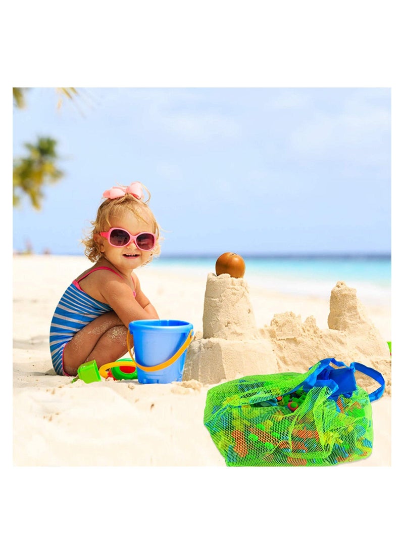 2 Pcs Mesh Beach Tote Bags Foldable Large Net Tote Bag Portable Kids Toys Storage Bags for Kids Sand Toys and Towel Stay Away from Sand and Water Pool and Beach Travel 45cm x 45cm