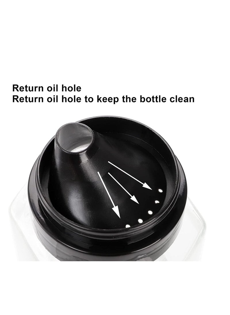 6 Pack Glass Honey Dispenser Oil Cruet, No Drip Olive Oil and Vinegar Dispenser Maple Syrup Dispenser Jars Crystal Salad Dressing Container Bottle with Cap for Kitchen Soy Sauce 8.5Oz