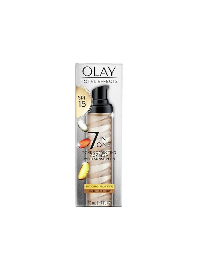 Olay Total Effects Tone Correcting Face Moisturizer with Sunscreen SPF 15, Light to Medium 1.7 Ounces