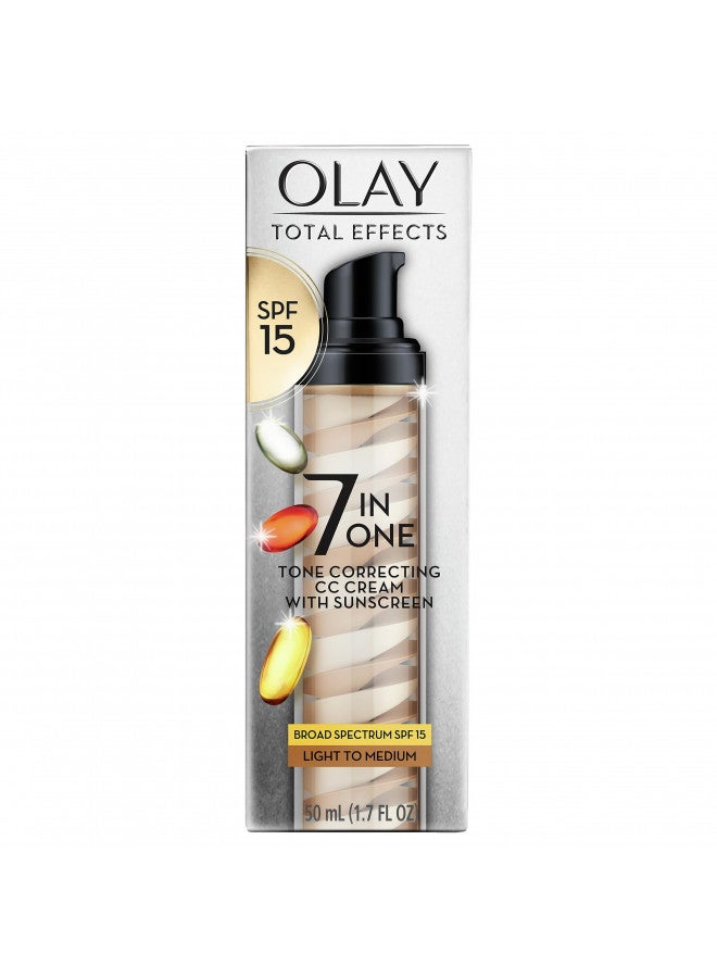 Olay Total Effects Tone Correcting Face Moisturizer with Sunscreen SPF 15, Light to Medium 1.7 Ounces