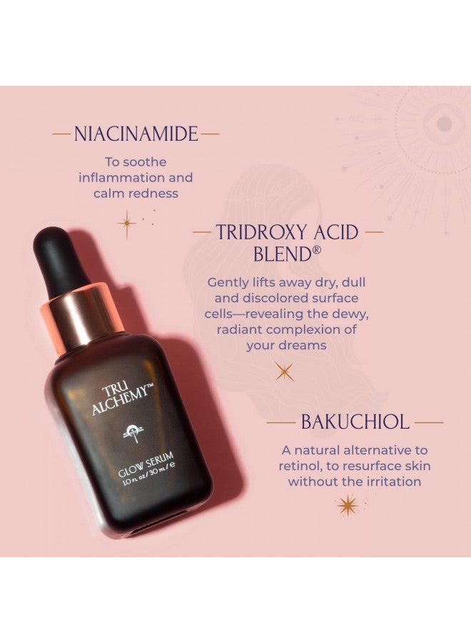 Tru Alchemy Vitamin C Glow Serum | Facial Serum with Bakuchiol, Glycolic & Lactic Acid | Skin Illuminating Serum | Anti-aging Vitamin C Face Serum | Hydrating Face Wrinkle Serum | 1 fl oz/30 ml