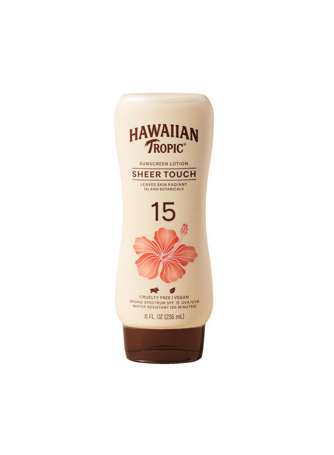 Hawaiian Tropic Sheer Touch Lotion Sunscreen SPF 15, 8oz | Hawaiian Tropic Sunscreen SPF 15, Sunblock, Broad Spectrum Sunscreen, Oxybenzone Free Sunscreen, Body Sunscreen SPF 15, 8oz