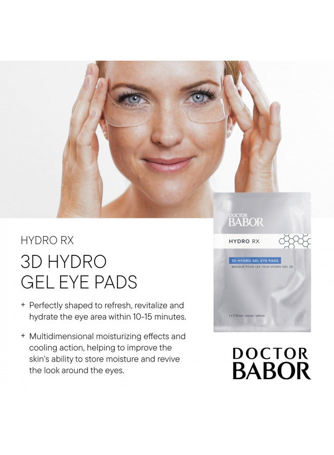 Babor DOCTOR HydroRX 3D Gel Eye Pads, Hyaluronic Acid Eye Treatment, Soothes and Moisturizes Under Eye Area to Combat Wrinkles and Fine Lines, Vegan