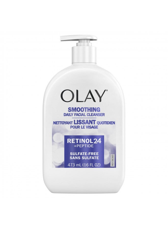 Olay Retinol 24 + Peptide Face Wash, Smoothing, Sulfate-Free, 16 oz