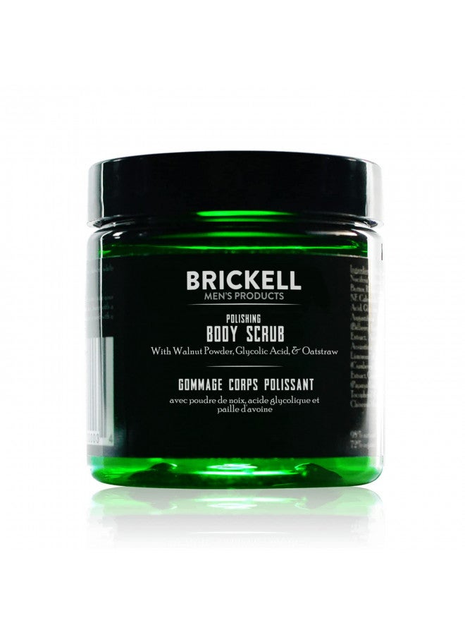 Brickell Men's Polishing Body Scrub for Men, Natural and Organic Body Exfoliator to Remove Dirt, Prevent Blemishes, and Brighten Skin (8 ounce)