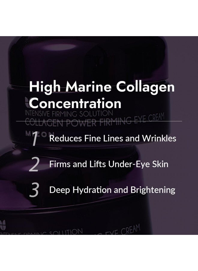 MIZON Collagen Power Firming Eye Cream, Collagen, Anti-wrinkle, elastin booster, Moisturizing, skin elasticity with Hyaluronic Acid. (25ml, 0.84 FL oz)