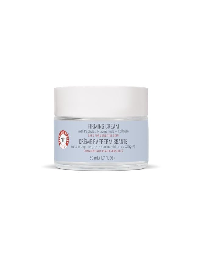 First Aid Beauty Firming Cream with Peptides, Niacinamide + Collagen Day & Night Anti-Aging Face Moisturizer 1.7 fl oz