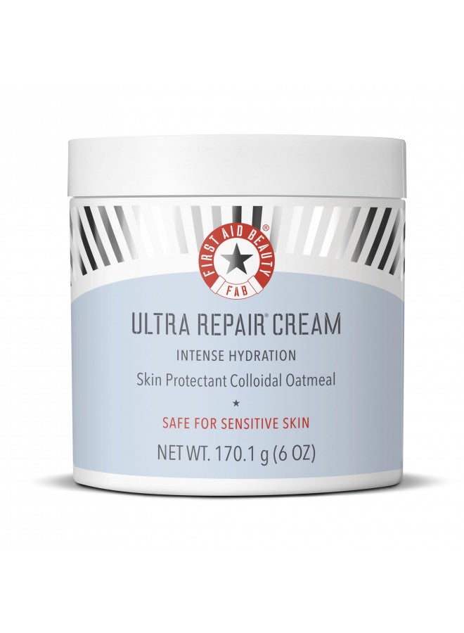 First Aid Beauty Ultra Repair Cream Intense Hydration Moisturizer for Face and Body Rich Whipped Texture Strengthens Skin Barrier + Instantly Relieves Dry, Distressed Skin + Eczema 6 oz