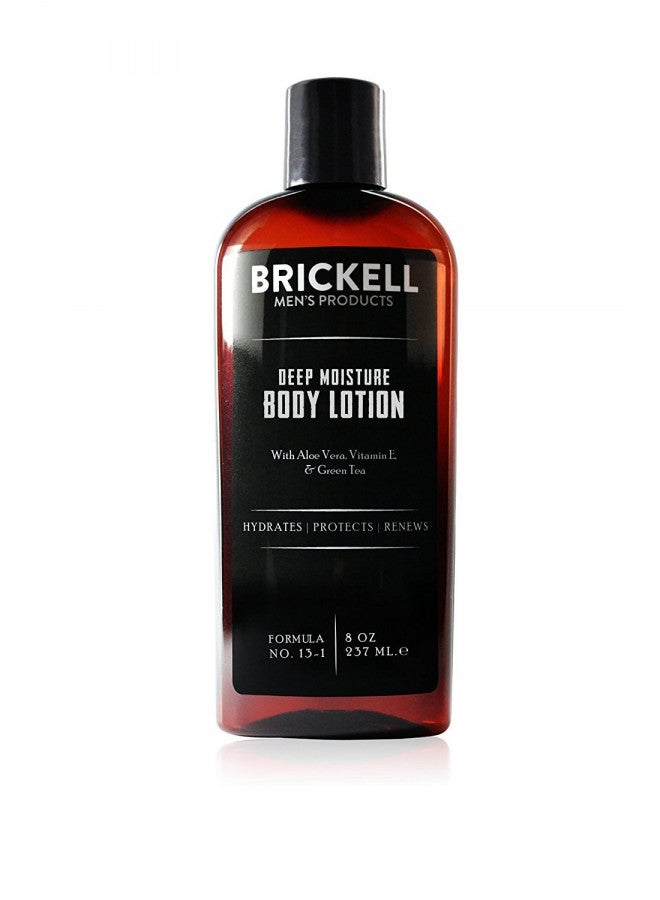 Brickell Men's Deep Moisture Body Lotion for Men, Natural and Organic Protects and Hydrates Dry Skin, 8 Ounce, Scented