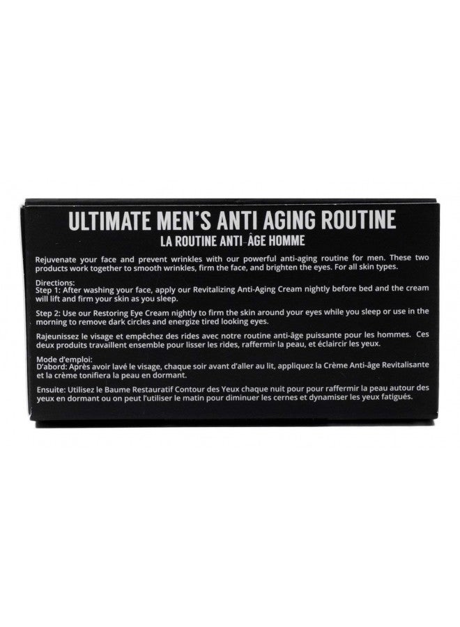 Brickell Men's Ultimate Anti-Aging Routine, Anti-Wrinkle, Night Face Cream and Eye Cream to Reduce Puffiness, Wrinkles, Dark Circles, Under Eye Bags, Natural and Organic, Unscented