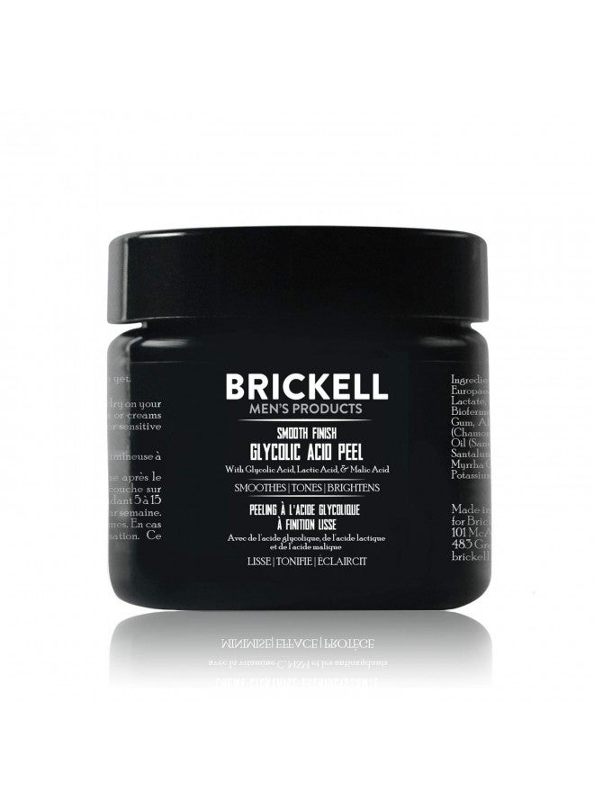 Brickell Men's Smooth Finish Glycolic Acid Peel For Men, Natural and Organic, Anti-Aging Peel for Wrinkles, 2 Ounce, Scented