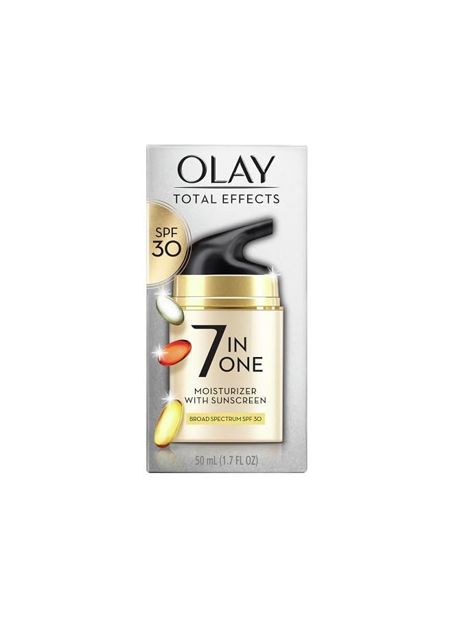 Facial Moisturizing Lotion SPF 30 by Olay Total Effects for Dry Skin, 7 Benefits including Minimize Pores, Anti-Aging, 1.7 oz