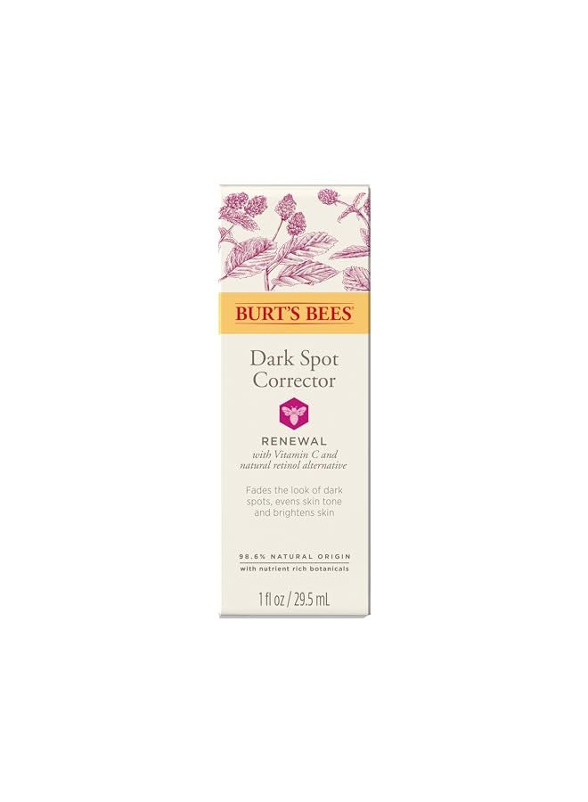 Burt's Bees Renewal Dark Spot Corrector - Natural Retinol Alternative with Bakuchiol, 1oz - Hydrating & Brightening Cream