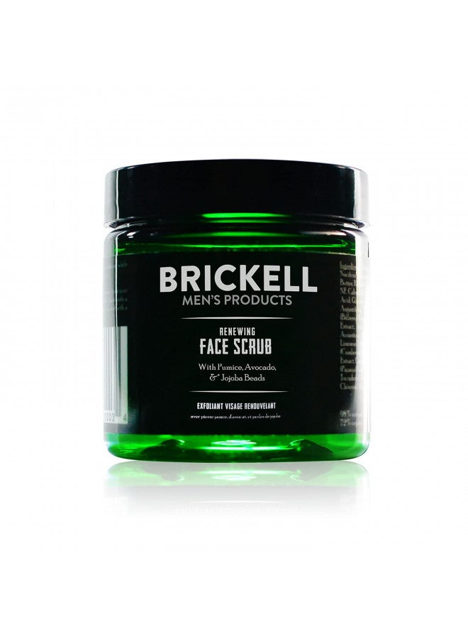 Brickell Men's Renewing Face Scrub for Men, Natural and Organic Deep Exfoliating Facial Scrub Formulated with Jojoba Beads, Coffee Extract and Pumice, 2 Ounce, Scented