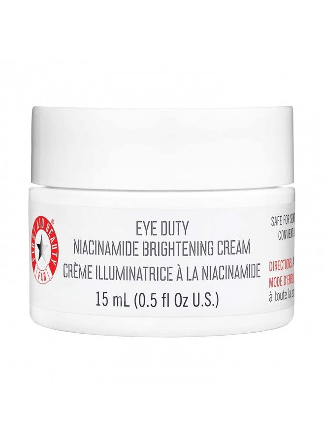 First Aid Beauty Eye Duty Niacinamide Brightening Cream, Illuminating Eye Cream for Dark Circles and Puffiness, 0.5 oz.