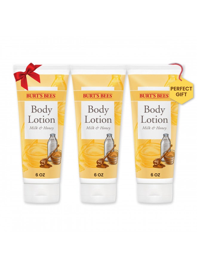 Burts Bees Body Lotion for Normal to Dry Skin with Milk & Honey, 6 Oz Pack of 3 (Package May Vary)