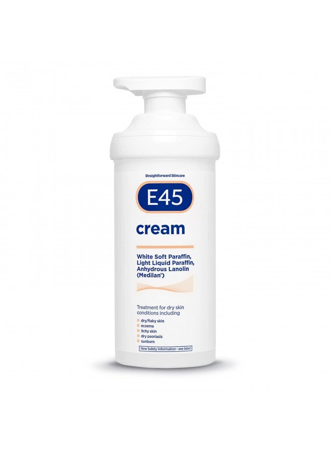 E45 Eucalyptus Scented Cream, 500g - Whole Body Moisturizer for Dry Skin & Eczema Relief, Paraffin Enriched