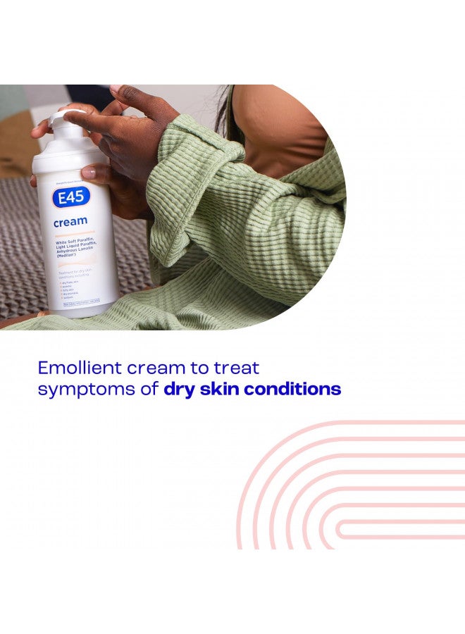 E45 Eucalyptus Scented Cream, 500g - Whole Body Moisturizer for Dry Skin & Eczema Relief, Paraffin Enriched