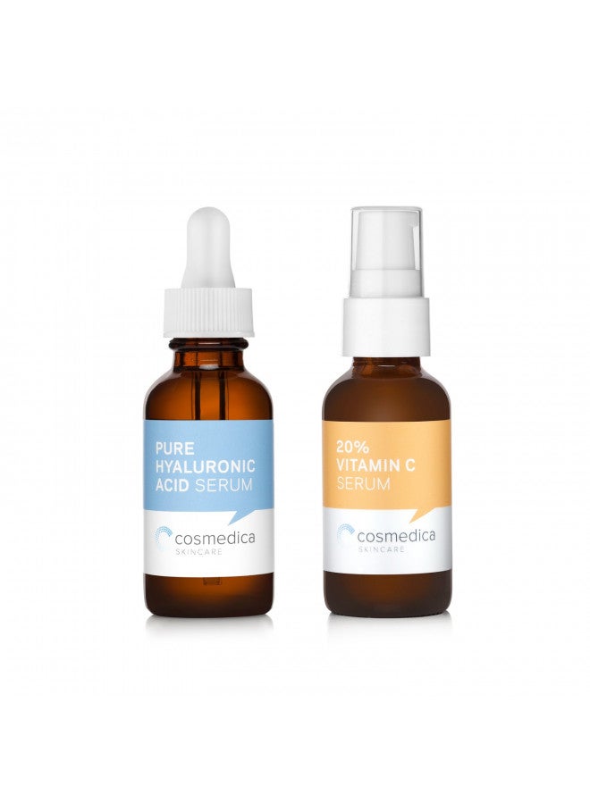 Cosmedica Skincare Set- Vitamin C Super Serum and Pure Hyaluronic Acid