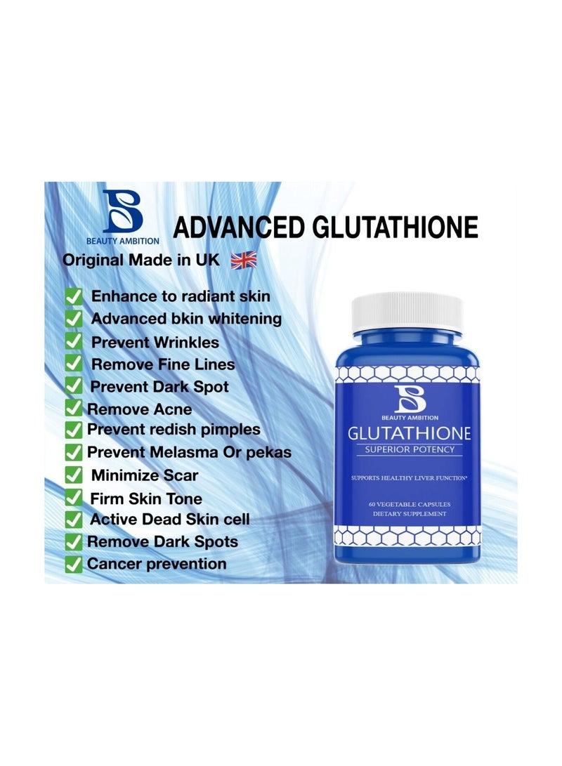 Glutathione Capsules Unveil Radiant Skin 60 Capsules