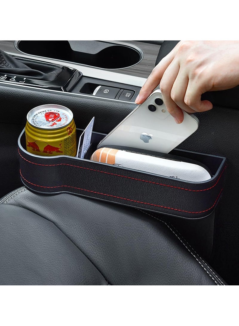 2 Pack Car Seat Gap Organizer Storage Box Cup Holder Car Console Side Pockets Pu Leather Cellphones Key Cards Sunglasses Small Items Car Interior Accessories