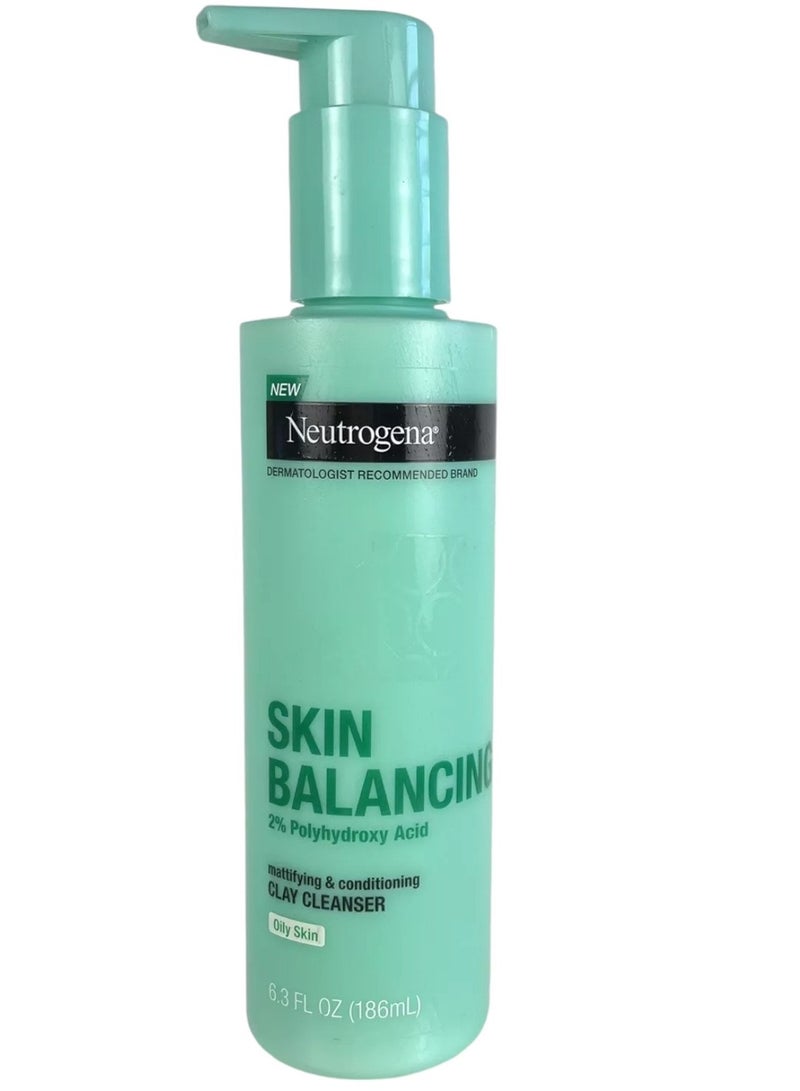 Skin Balancing Kaolin Clay Cleanser with 2% Polyhydroxy Acid, Oily Skin 186mL Mattifying Clay Cleanser 186ml