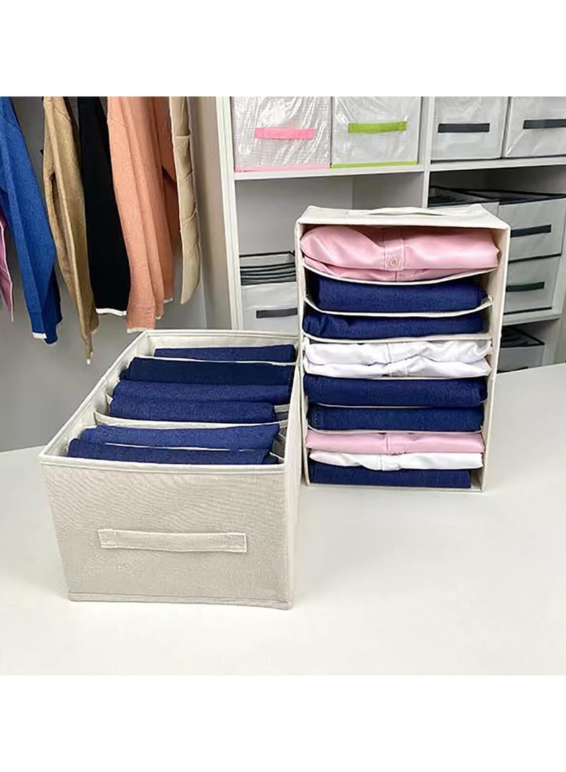 2 Pack Clothes Storage Organizer, Stackable Drawer Closet Box with 8 Grids and Handles, Store bag for Clothing, Jeans, Bras, Leggings, Sweaters