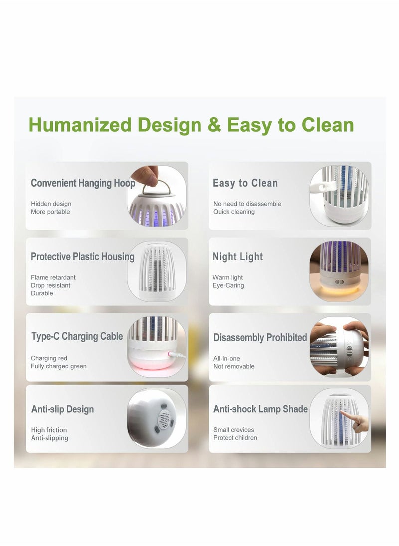 Mosquito Killer Lamp, Bug Zapper Insect Killer Fly Repellent Electric with Night Light, Powerful Mosquito Repellent Pest Control Traps for Indoor and Outdoor