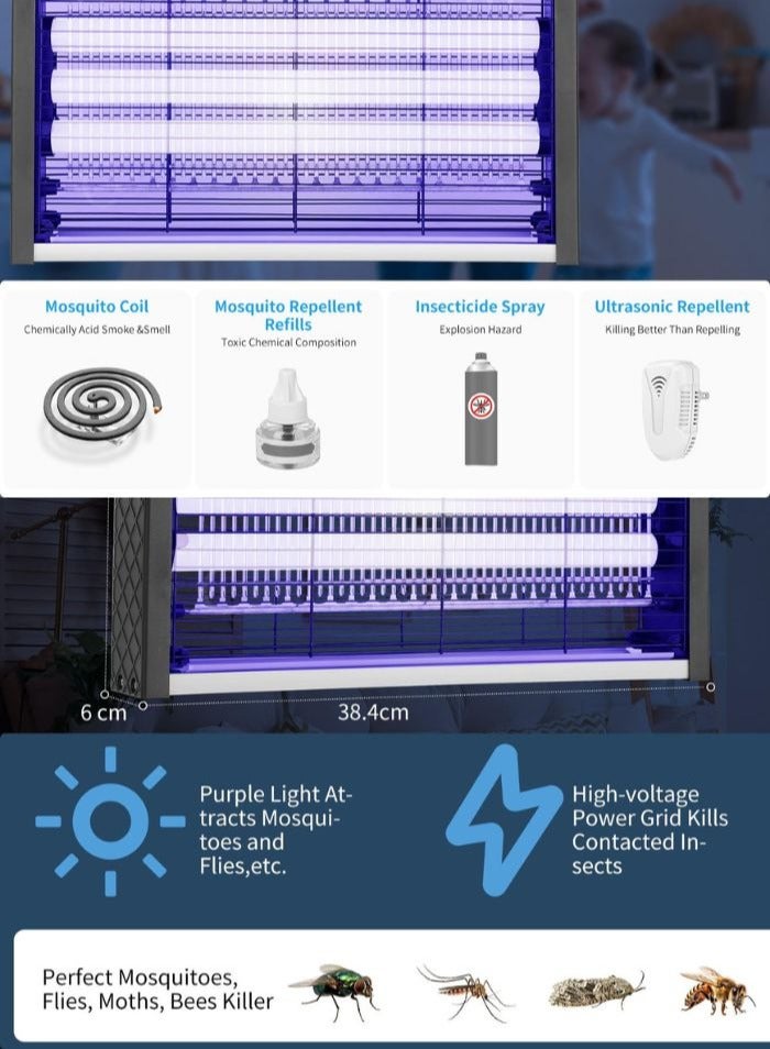 Insect Killer R-IK44 - 2W LED, 220-240V, 50-60Hz, High-Voltage Electric Grid for Indoor Use