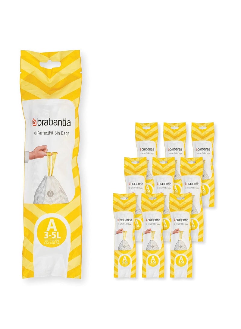 Brabantia Bin Liners Size A, 3L, 200 Bags (10 Packs)