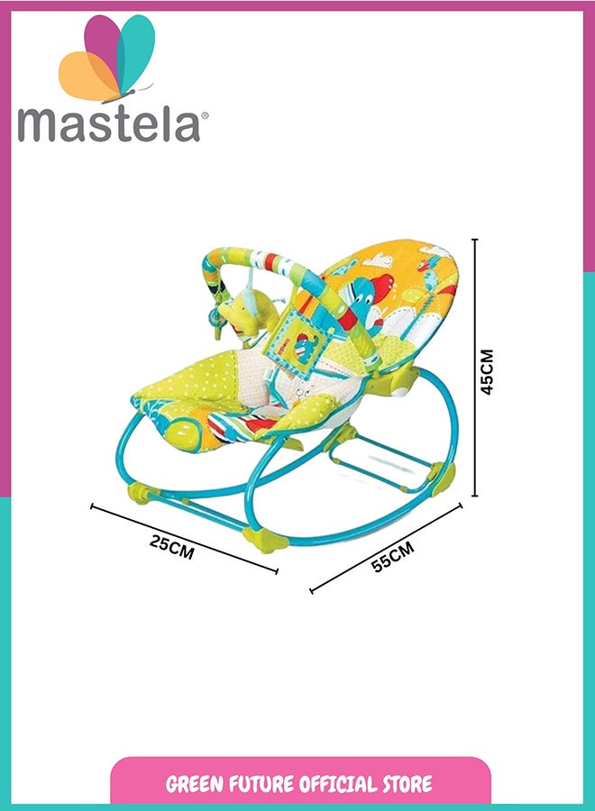 Baby Bouncer Chair – Comfortable Infant Rocker with Vibrating Seat and Toy Bar for Newborns and Toddlers