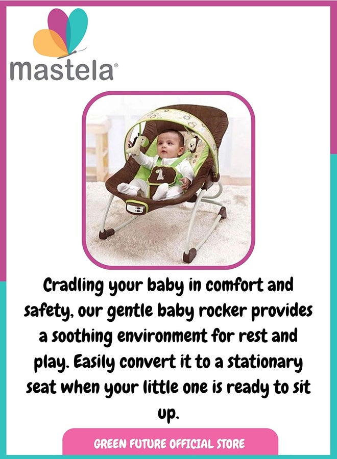 Baby Bouncer Chair – Comfortable Infant Rocker with Vibrating Seat and Toy Bar for Newborns and Toddlers