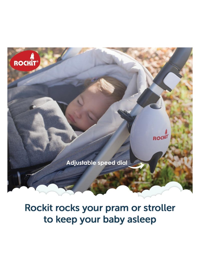 Portable Baby Rocker 2.0 USB Rechargeable, Portable Baby Sleep Aid Gently Rocks Any Stroller or Buggy, Adjustable Speed with 60-Minute Timer,Fits All Pushchairs & Prams to Create a Baby Bouncer