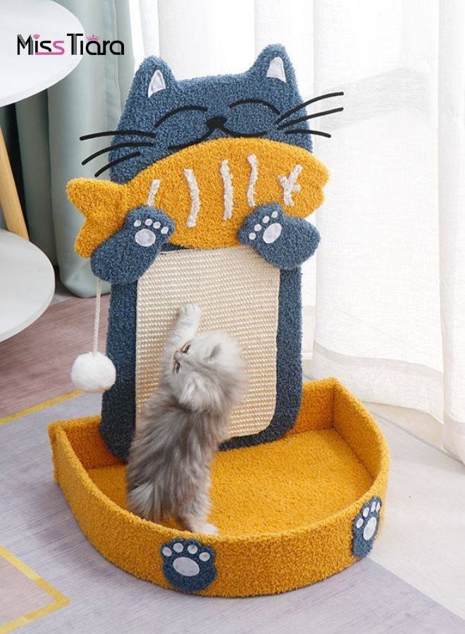 Cat Scratching Board, Creatively Designed Pet Cat Scratching Pads with Cat bed and Cat toys ball All in one