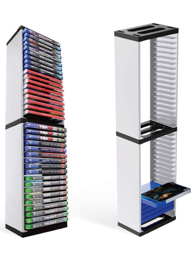 Game Disc Holder, 36 Tier Shelving Games Storage Tower for PS5 Game Disk Rack Game Stand Holder Compatible