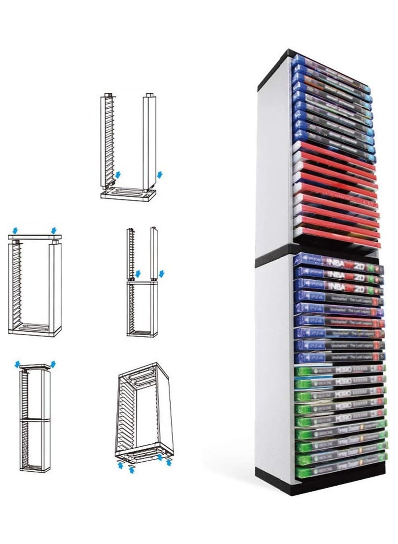 Game Disc Holder, 36 Tier Shelving Games Storage Tower for PS5 Game Disk Rack Game Stand Holder Compatible