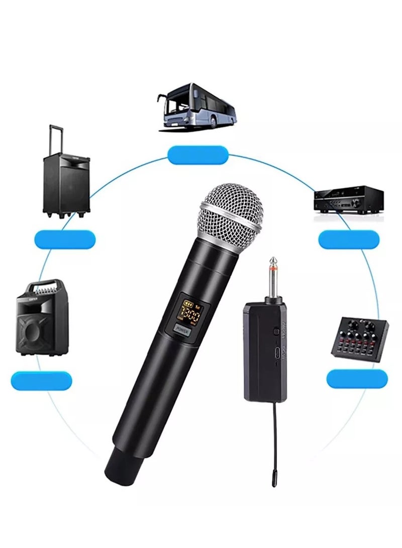 Wireless Microphone  UHF Cordless Dual Handheld Dynamic Mic Set With Rechargeable Receiver For Karaoke Party Voice Amplifier Singing Machine