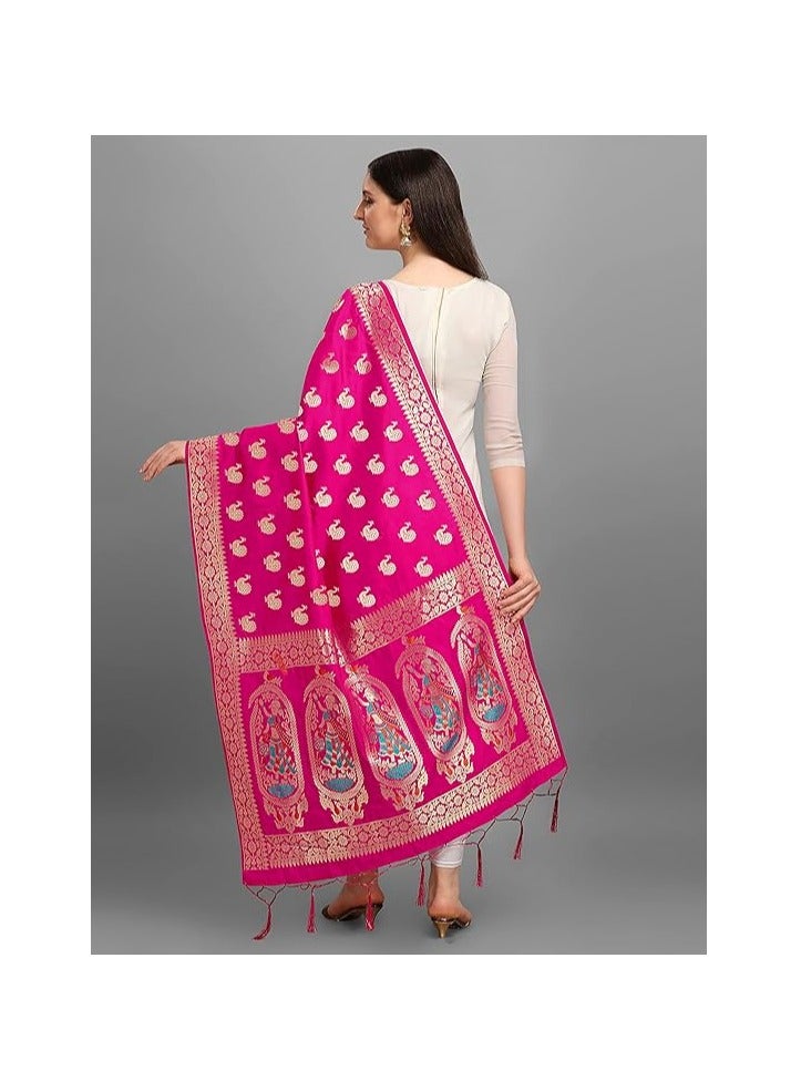 Women's Banarasi Silk Zari Dupatta/Chunni – 1 Meter Width, 2.5 Meter Length