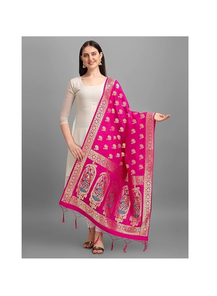 Women's Banarasi Silk Zari Dupatta/Chunni – 1 Meter Width, 2.5 Meter Length