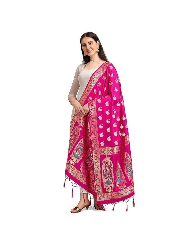 Women's Banarasi Silk Zari Dupatta/Chunni – 1 Meter Width, 2.5 Meter Length