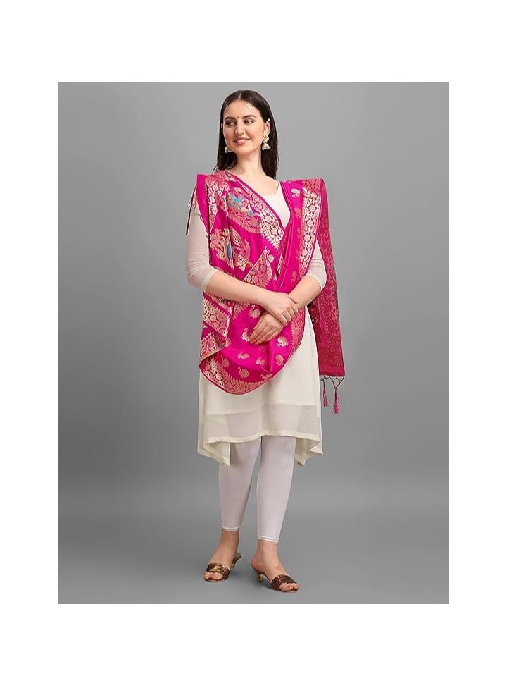 Women's Banarasi Silk Zari Dupatta/Chunni – 1 Meter Width, 2.5 Meter Length